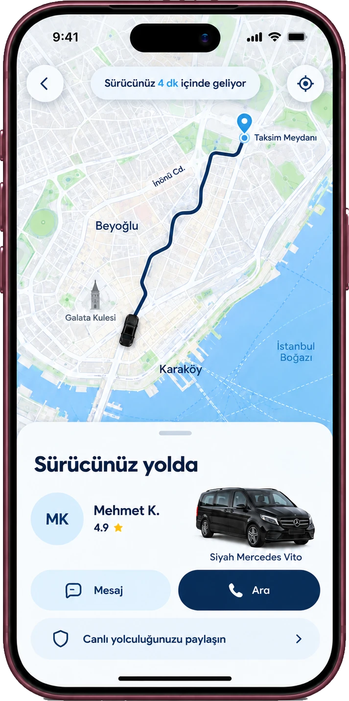 Vgo uygulaması: canlı sürücü takibi